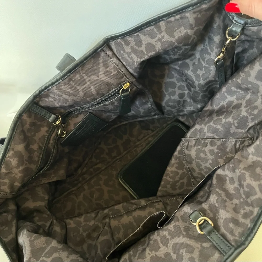 Coach Hadley Exotic Python Black Leather Tote